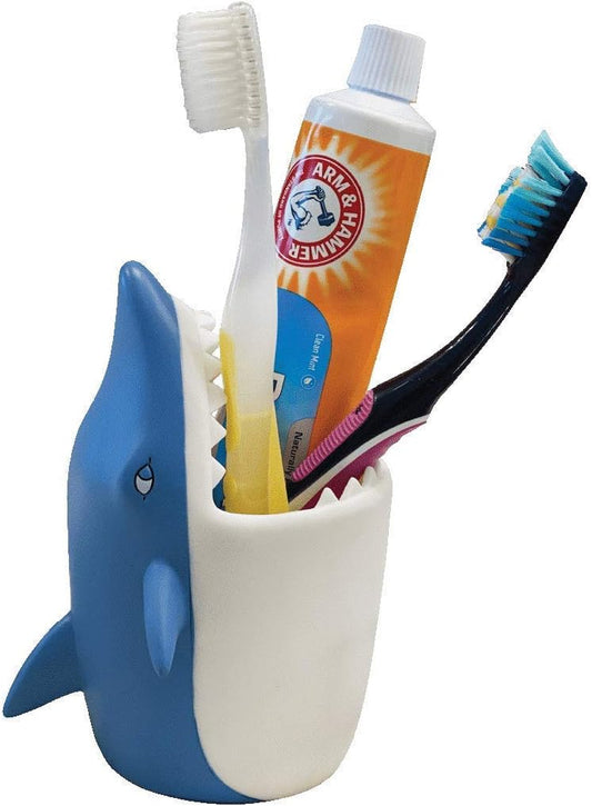 Fun Kids Animal Toothbrush Holder, Bathroom Organizer, Pencil Cup - Shark
