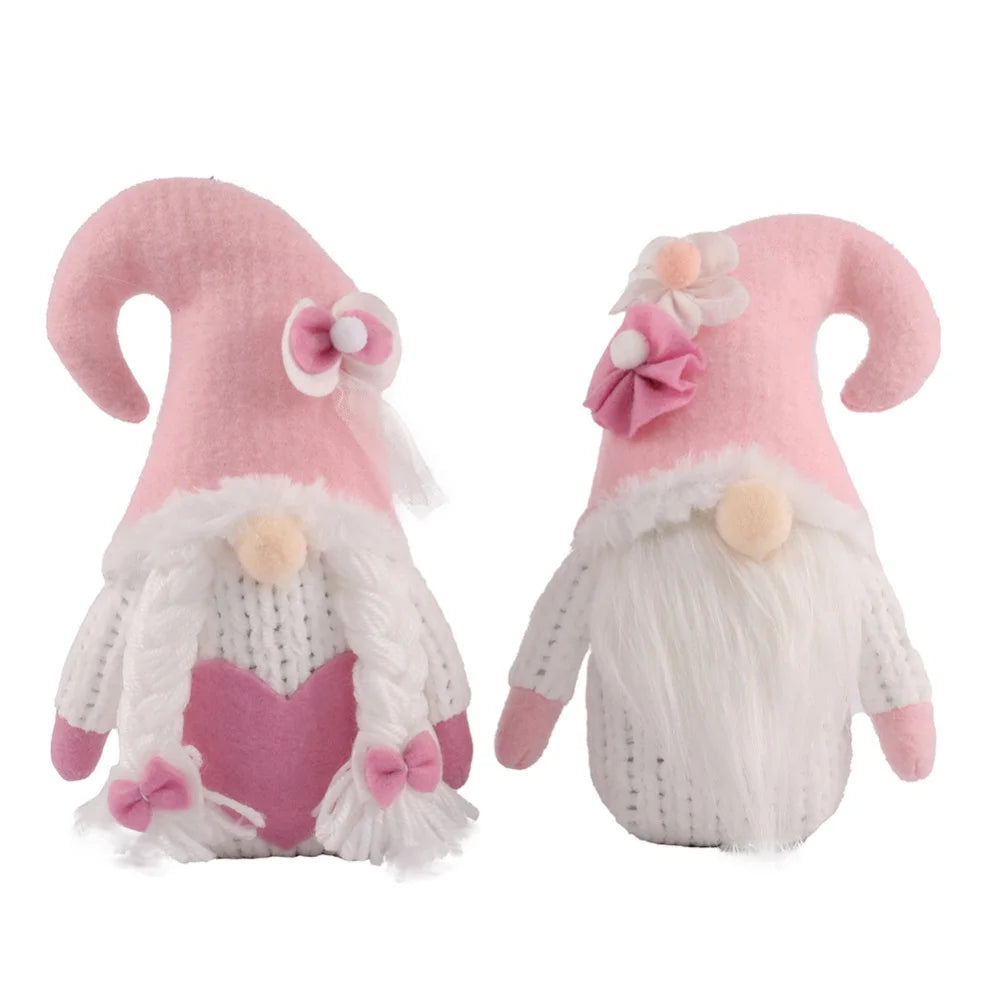 1Pc Valentines Plush Decorations - Valentines Day Mr Handmade Swedish Tomte Decor - Valentines Home Table Elf Decor Ornaments Gift