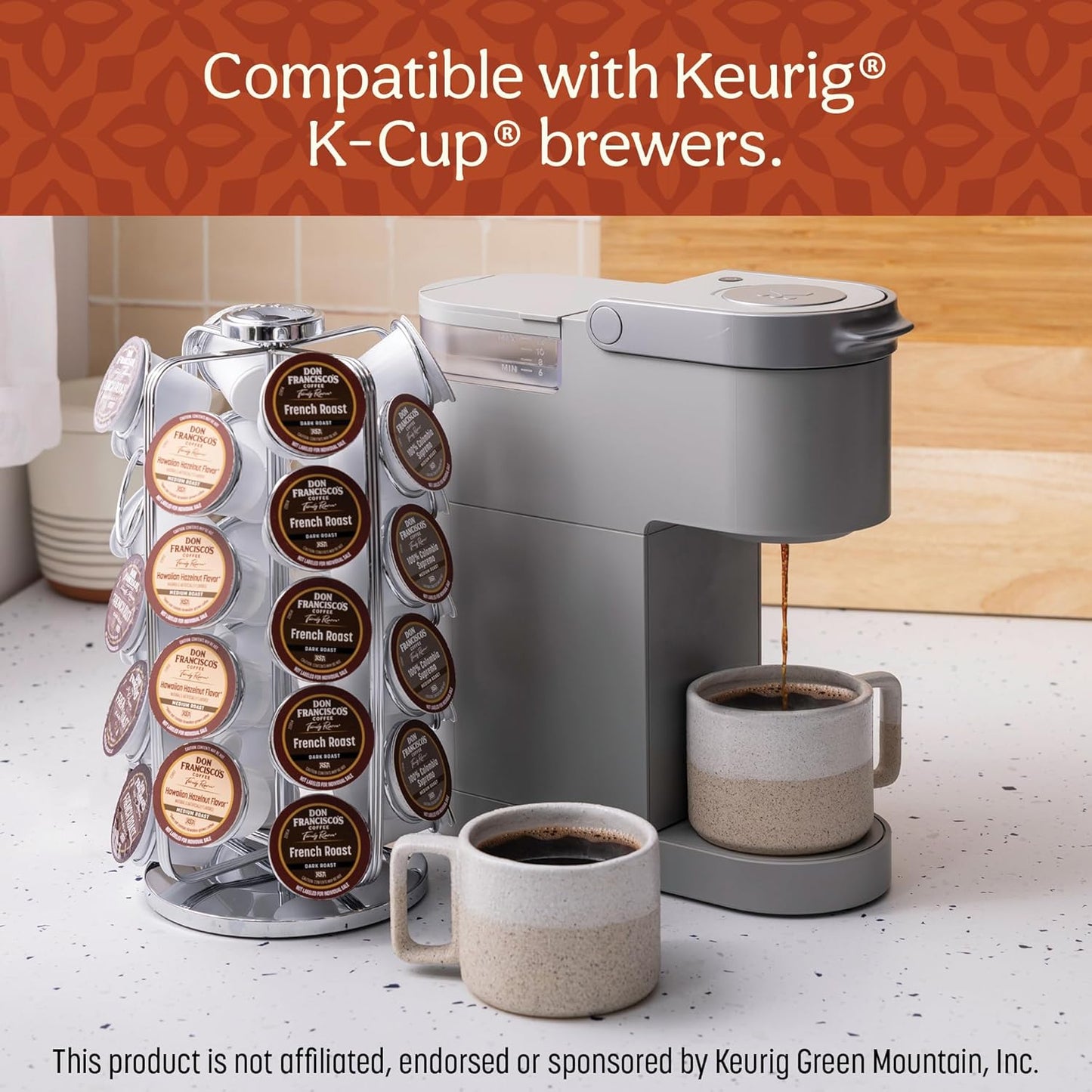 Don Francisco’S Hawaiian Hazelnut Flavored Medium Roast Coffee Pods - 100 Count - Recyclable Single-Serve Coffee Pods, Compatible with Your K- Cup Keurig Coffee Maker (Including 2.0)